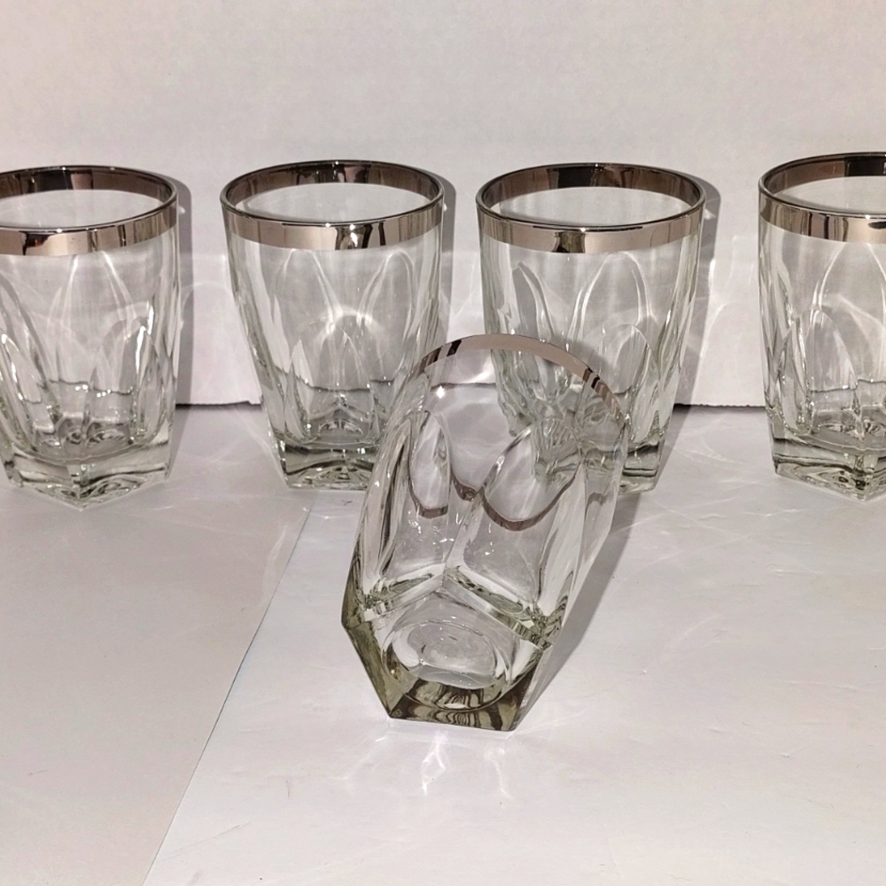 Crystal silver rimmed glasses